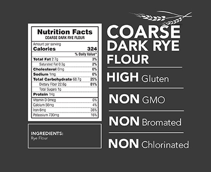 Coarse Dark Rye Flour (Pack Of 2)